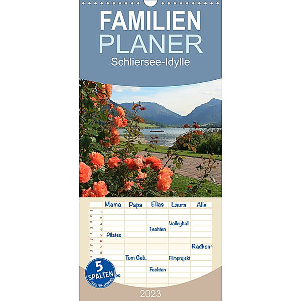 Familienplaner Schliersee-Idylle (Wandkalender 2023 , 21 cm x 45 cm, hoch), SusaZoom