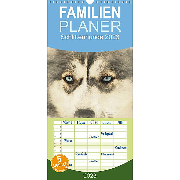 Familienplaner Schlittenhunde 2023 (Wandkalender 2023 , 21 cm x 45 cm, hoch), Andrea Redecker