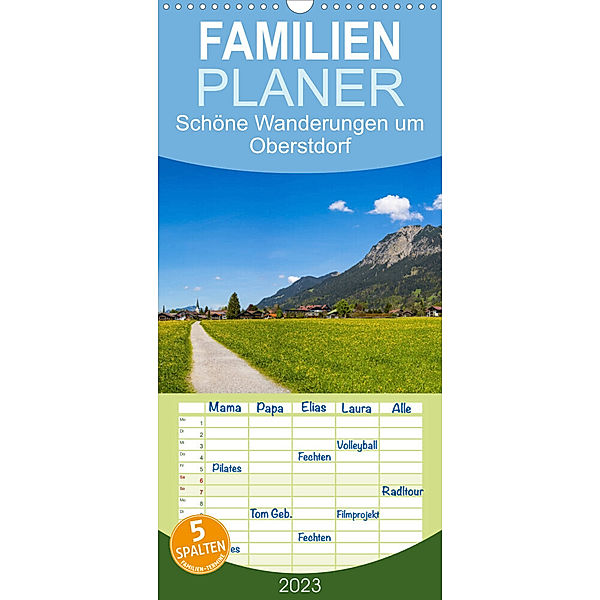 Familienplaner Schöne Wanderungen um Oberstdorf (Wandkalender 2023 , 21 cm x 45 cm, hoch), Walter G. Allgöwer