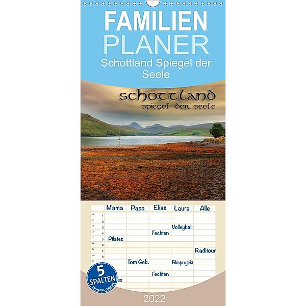 Familienplaner Schottland - Spiegel der Seele (Wandkalender 2022 , 21 cm x 45 cm, hoch), Simply Photography