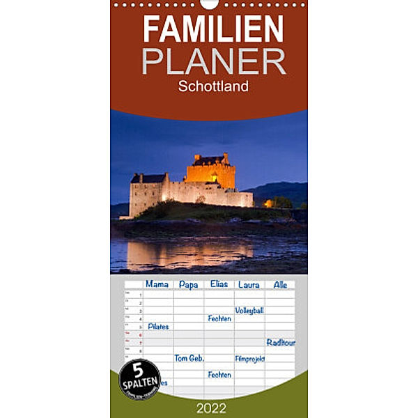 Familienplaner Schottland (Wandkalender 2022 , 21 cm x 45 cm, hoch), Jörg Dauerer