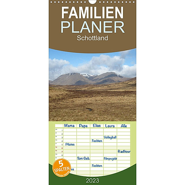 Familienplaner Schottland (Wandkalender 2023 , 21 cm x 45 cm, hoch), ~bwd~