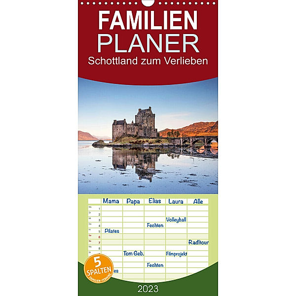 Familienplaner Schottland zum Verlieben (Wandkalender 2023 , 21 cm x 45 cm, hoch), Anne Berger