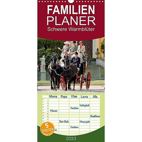 Familienplaner Schwere Warmblüter (Wandkalender 2023 , 21 cm x 45 cm, hoch), Sandra Ludwig