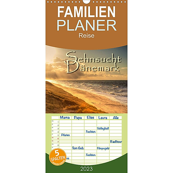 Familienplaner Sehnsucht Dänemark - Danmark (Wandkalender 2023 , 21 cm x 45 cm, hoch), Stefan Sattler