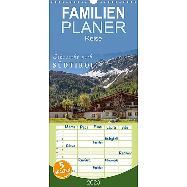 Familienplaner Sehnsucht nach Südtirol (Wandkalender 2023 , 21 cm x 45 cm, hoch), Christian Müringer