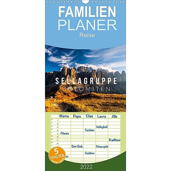 Familienplaner Sellagruppe. Dolomiten (Wandkalender 2022 , 21 cm x 45 cm, hoch), Mikolaj Gospodarek