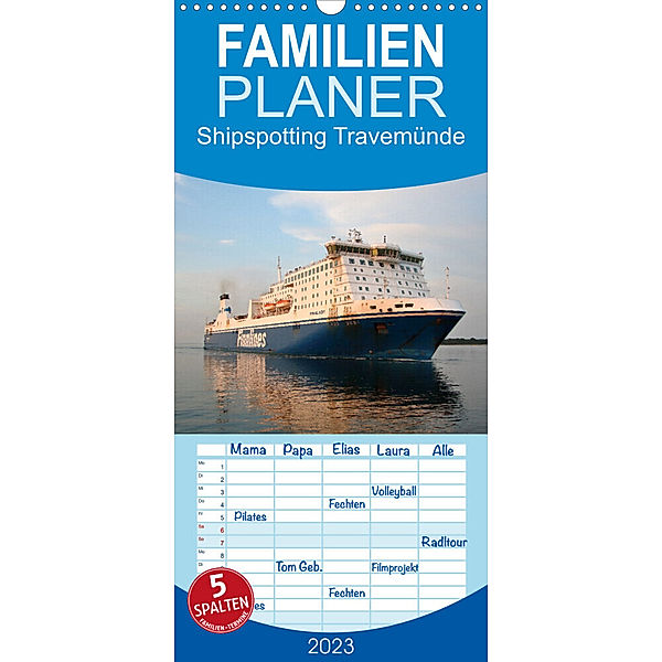 Familienplaner Shipspotting Travemünde (Wandkalender 2023 , 21 cm x 45 cm, hoch), Jan Petersen