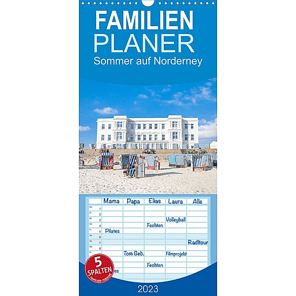 Familienplaner Sommer auf Norderney (Wandkalender 2023 , 21 cm x 45 cm, hoch), Dietmar Scherf