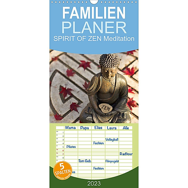 Familienplaner SPIRIT OF ZEN Meditation (Wandkalender 2023 , 21 cm x 45 cm, hoch), Markus Wuchenauer pixelrohkost.de