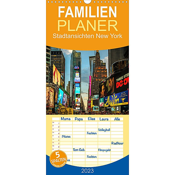 Familienplaner Stadtansichten New York (Wandkalender 2023 , 21 cm x 45 cm, hoch), Dirk Meutzner