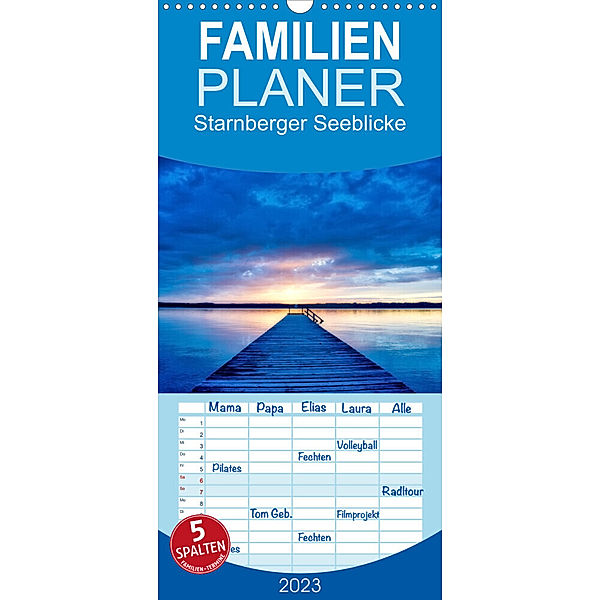 Familienplaner Starnberger Seeblicke (Wandkalender 2023 , 21 cm x 45 cm, hoch), Luana Freitag