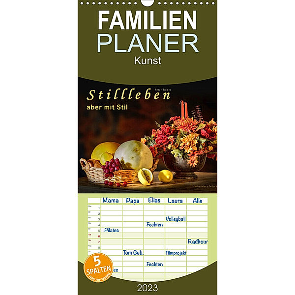 Familienplaner Stillleben - aber mit Stil (Wandkalender 2023 , 21 cm x 45 cm, hoch), Peter Roder