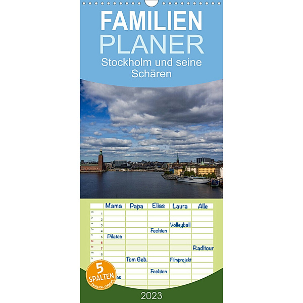 Familienplaner Stockholm und seine Schären (Wandkalender 2023 , 21 cm x 45 cm, hoch), Andreas Drees, www.drees.dk