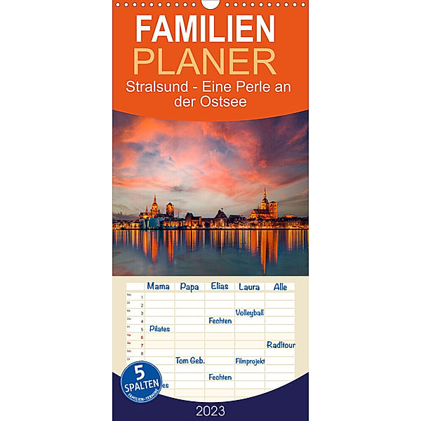 Familienplaner Stralsund, Eine Perle an der Ostsee (Wandkalender 2023 , 21 cm x 45 cm, hoch), Uwe Kantz