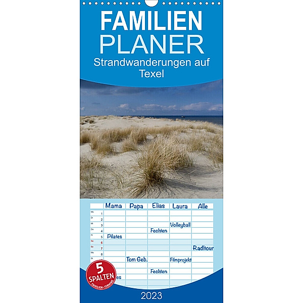 Familienplaner Strandwanderungen auf Texel (Wandkalender 2023 , 21 cm x 45 cm, hoch), Ute Stehlmann