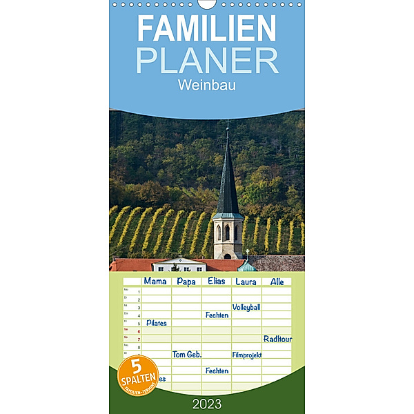 Familienplaner Strukturen im Weinbau (Wandkalender 2023 , 21 cm x 45 cm, hoch), Werner Braun