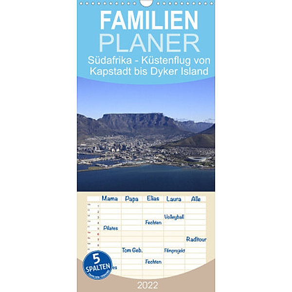 Familienplaner Südafrika - Küstenflug von Kapstadt bis Dyker Island (Wandkalender 2022 , 21 cm x 45 cm, hoch), Michael und Yvonne Herzog
