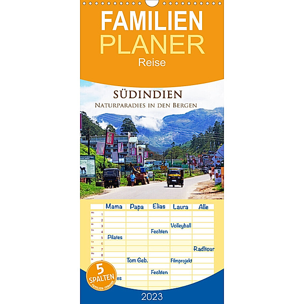 Familienplaner Südindien - Naturparadies in den Bergen (Wandkalender 2023 , 21 cm x 45 cm, hoch), Alexander Busse