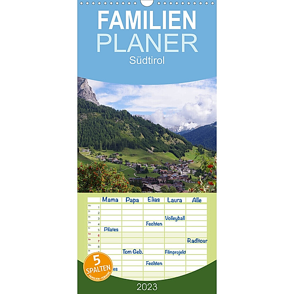 Familienplaner Südtirol 2023 (Wandkalender 2023 , 21 cm x 45 cm, hoch), Thilo Seidel