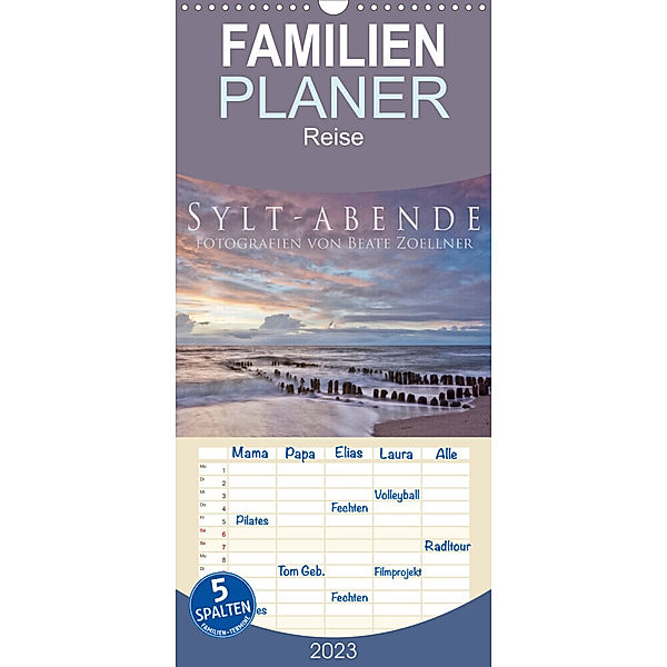 Familienplaner Sylt-Abende - Fotografien von Beate Zoellner (Wandkalender 2023 , 21 cm x 45 cm, hoch), Beate Zoellner