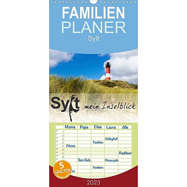 Familienplaner Sylt mein Inselblick (Wandkalender 2023 , 21 cm x 45 cm, hoch), Andrea Dreegmeyer