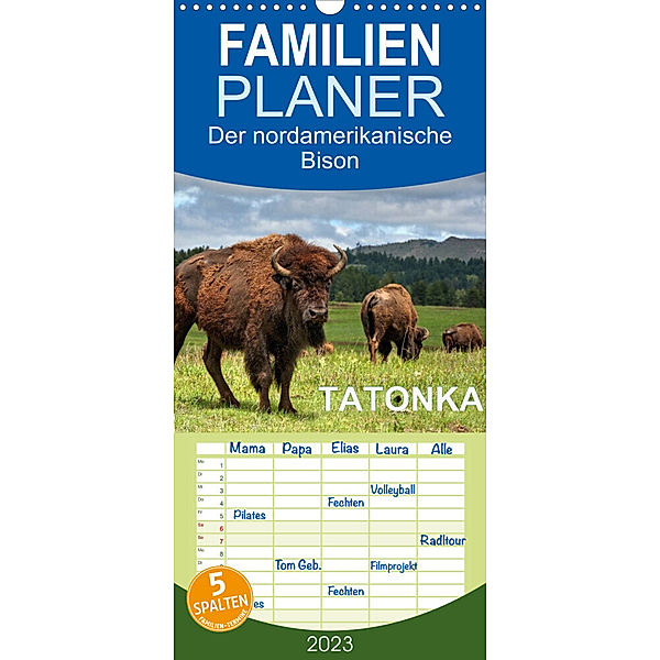 Familienplaner TATONKA Der nordamerikanische Bison (Wandkalender 2023 , 21 cm x 45 cm, hoch), Dieter-M. Wilczek