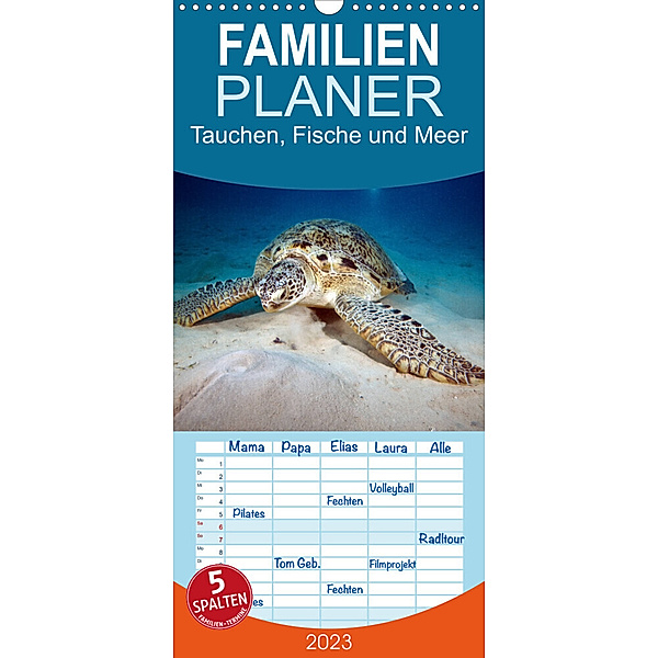 Familienplaner Tauchen, Fische und Meer (Wandkalender 2023 , 21 cm x 45 cm, hoch), Sven Gruse