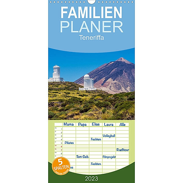 Familienplaner Teneriffa (Wandkalender 2023 , 21 cm x 45 cm, hoch), Rico Ködder