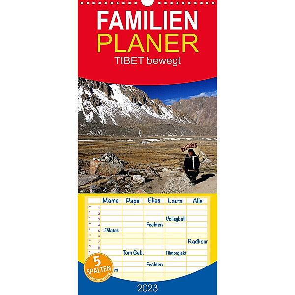 Familienplaner Tibet bewegt (Wandkalender 2023 , 21 cm x 45 cm, hoch), Manfred Bergermann