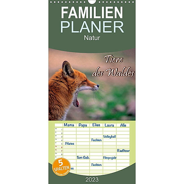 Familienplaner Tiere des Waldes (Wandkalender 2023 , 21 cm x 45 cm, hoch), Bildagentur Geduldig