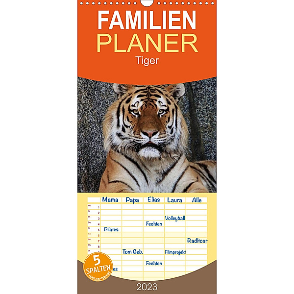 Familienplaner Tiger (Wandkalender 2023 , 21 cm x 45 cm, hoch), Jörg Hennig