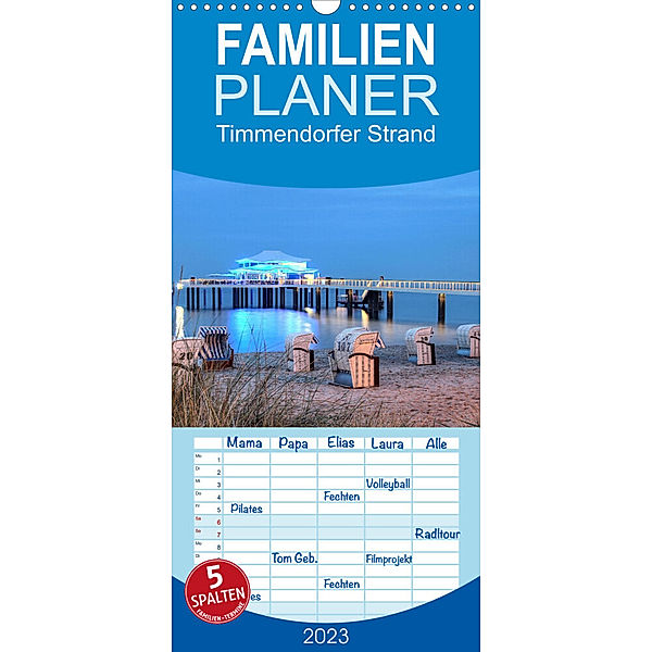 Familienplaner Timmendorfer Strand (Wandkalender 2023 , 21 cm x 45 cm, hoch), Joachim Hasche