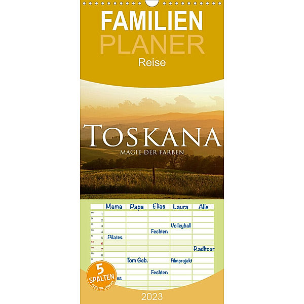 Familienplaner Toskana - Magie der Farben (Wandkalender 2023 , 21 cm x 45 cm, hoch), Fabian Keller
