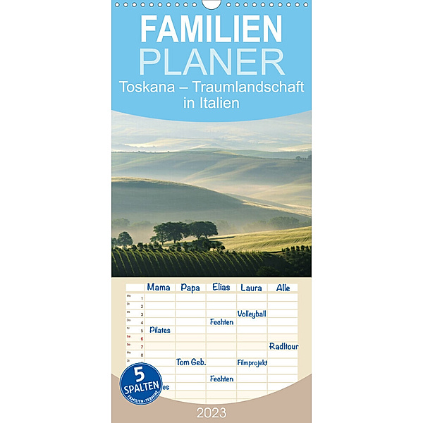 Familienplaner Toskana - Traumlandschaft in Italien (Wandkalender 2023 , 21 cm x 45 cm, hoch), LianeM