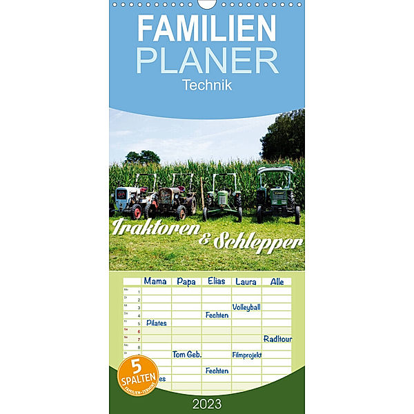 Familienplaner Traktoren und Schlepper (Wandkalender 2023 , 21 cm x 45 cm, hoch), Uli Landsherr