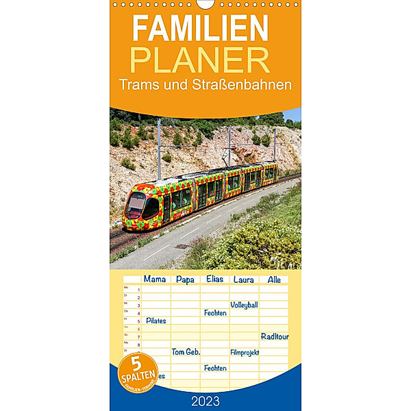 Familienplaner Trams und Straßenbahnen (Wandkalender 2023 , 21 cm x 45 cm, hoch), Markus Mainka