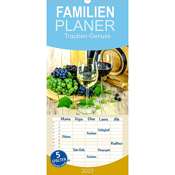 Familienplaner Trauben-Genuss. Aromatische Weintrauben und süsse Tafeltrauben (Wandkalender 2023 , 21 cm x 45 cm, hoch), Rose Hurley