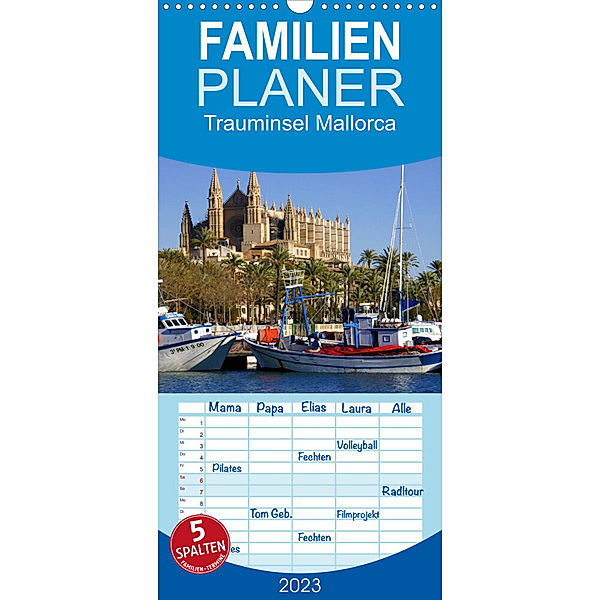 Familienplaner Trauminsel Mallorca (Wandkalender 2023 , 21 cm x 45 cm, hoch), lothar reupert