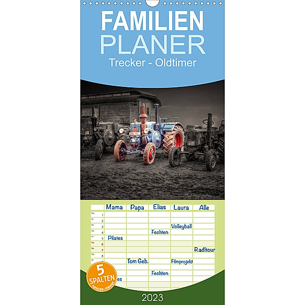 Familienplaner Trecker - Oldtimer (Wandkalender 2023 , 21 cm x 45 cm, hoch), Peter Roder