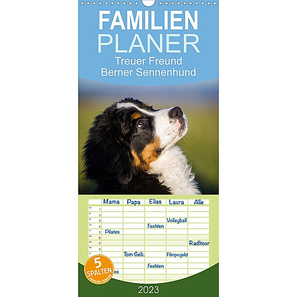 Familienplaner Treuer Freund Berner Sennenhund (Wandkalender 2023 , 21 cm x 45 cm, hoch), Sigrid Starick