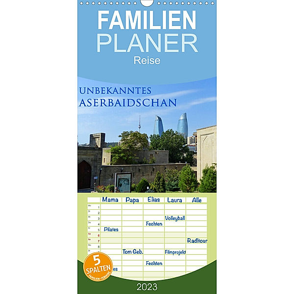 Familienplaner Unbekanntes Aserbaidschan (Wandkalender 2023 , 21 cm x 45 cm, hoch), Michaela Schiffer