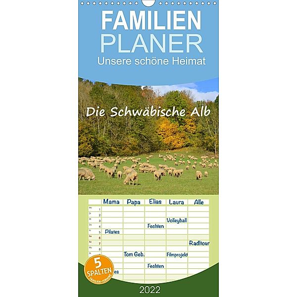 Familienplaner Unsere schöne Heimat - Die Schwäbische Alb (Wandkalender 2022 , 21 cm x 45 cm, hoch), GUGIGEI