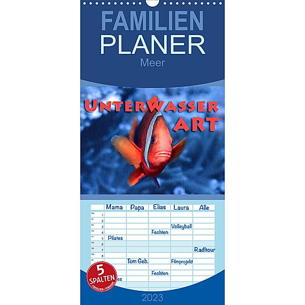 Familienplaner Unterwasserart (Wandkalender 2023 , 21 cm x 45 cm, hoch), Dieter Gödecke