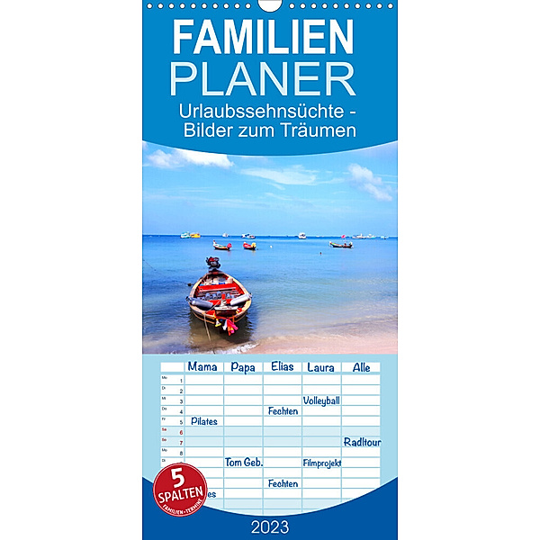 Familienplaner Urlaubssehnsüchte - Bilder zum Träumen (Wandkalender 2023 , 21 cm x 45 cm, hoch), Susan K.
