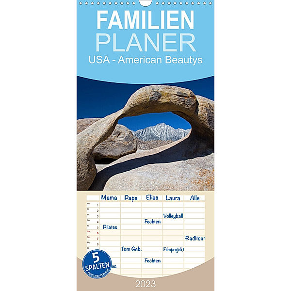 Familienplaner USA - American Beautys (Wandkalender 2023 , 21 cm x 45 cm, hoch), C. J. Cibella