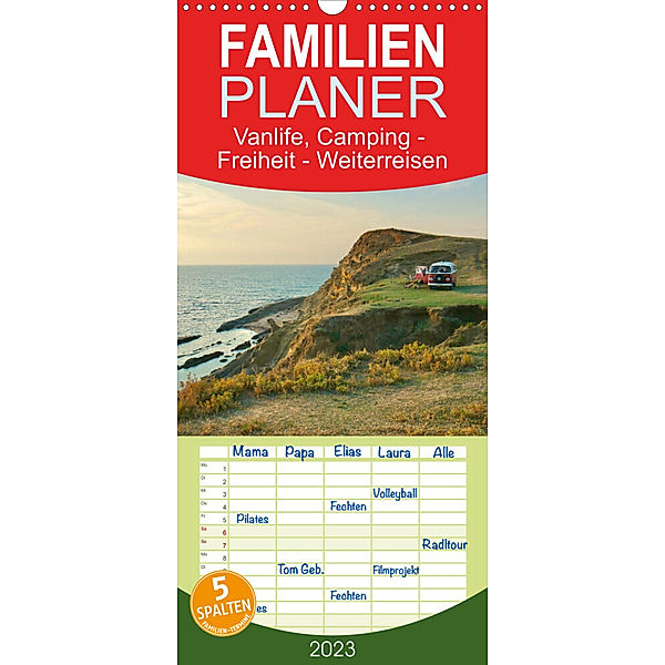 Familienplaner Vanlife, Camping - Freiheit - Weiterreisen (Wandkalender 2023 , 21 cm x 45 cm, hoch), Johannes Jansen