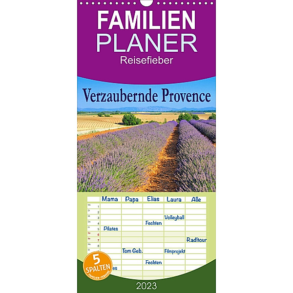 Familienplaner Verzaubernde Provence (Wandkalender 2023 , 21 cm x 45 cm, hoch), LianeM