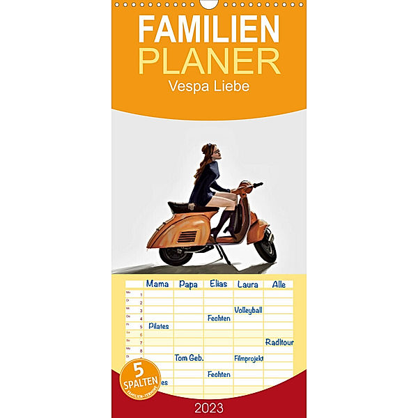 Familienplaner Vespa Liebe (Wandkalender 2023 , 21 cm x 45 cm, hoch), (c)2022 by insideportugal