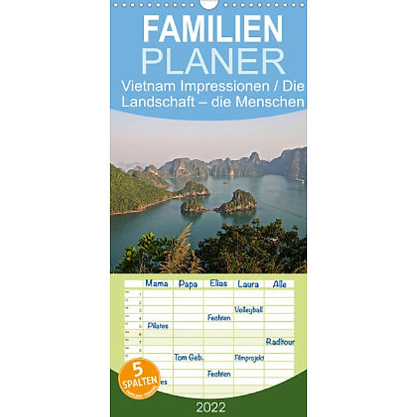 Familienplaner Vietnam Impressionen / Die Landschaft - die Menschen (Wandkalender 2022 , 21 cm x 45 cm, hoch), Antonio Spiller